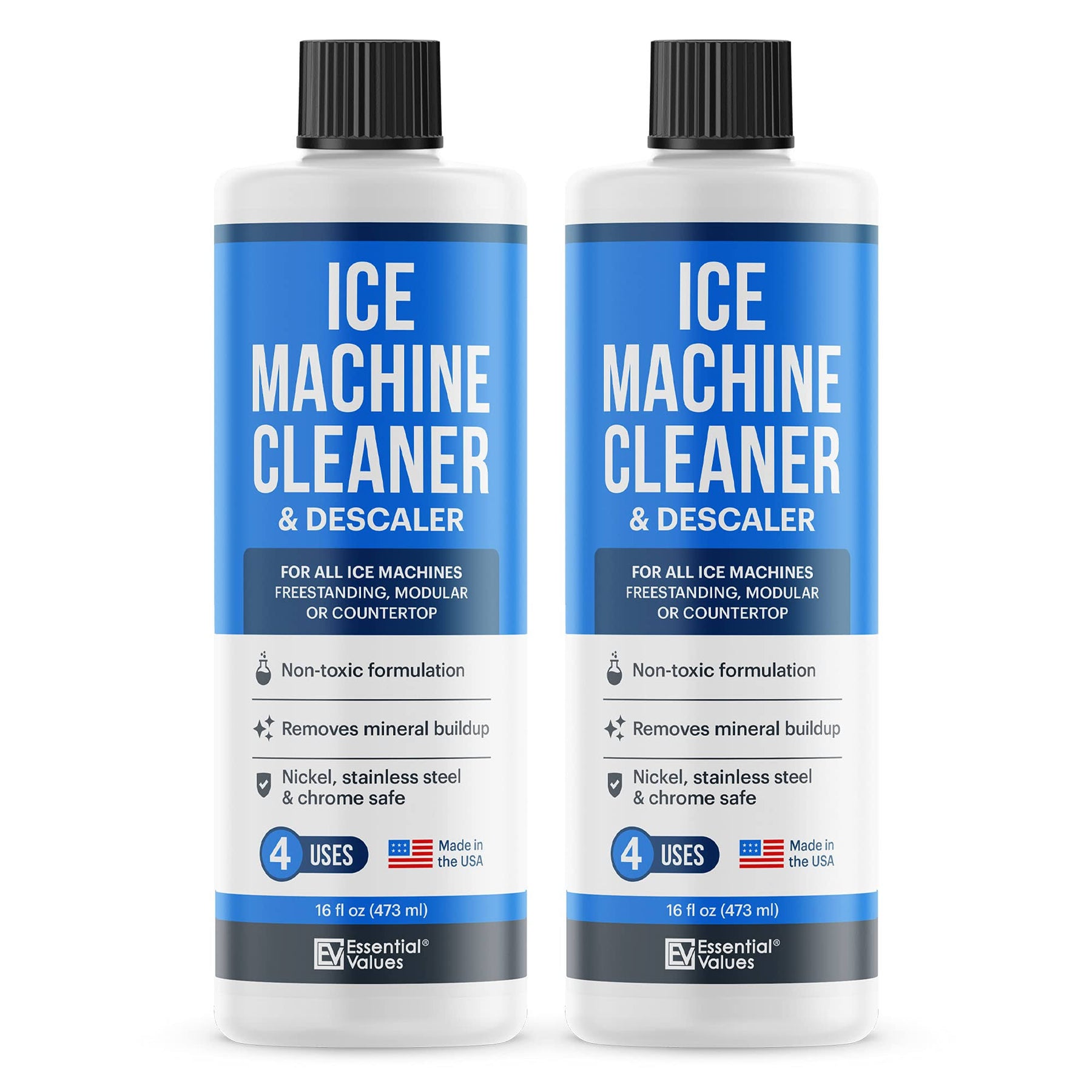 2-Pack Ice Machine Cleaner and Descaler 16 fl oz, Nickel Safe Descaler | Ice Maker Cleaner Compatible with All Major Brands (Scotsman, KitchenAid,